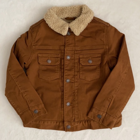 Gap Denim | Fall 2023 Sherpa Lined Icon Denim Jacket 778072 Bright Brown (5) - Picture 16 of 16